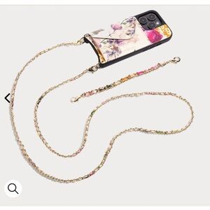 Bandolier Lily Side Slot in Ceci Ivory Floral Leather for 15 iPhone Pro Max